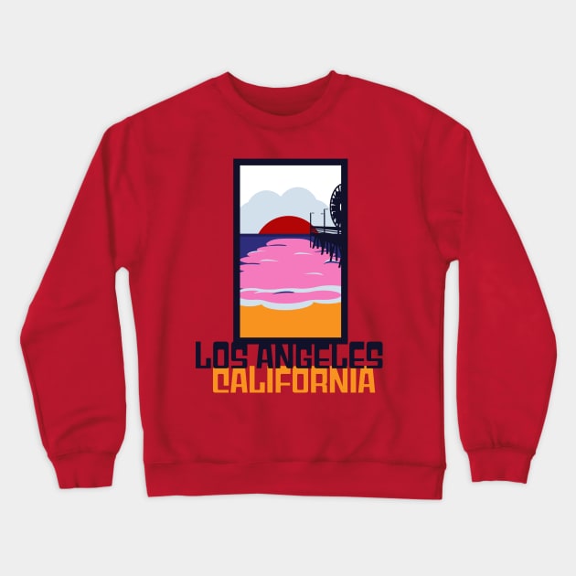 Los Angeles Skyline T-Shirt Crewneck Sweatshirt by Clever City Creations